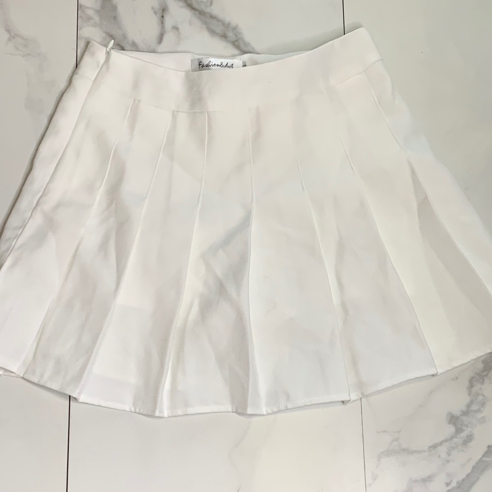 White tennis skirt